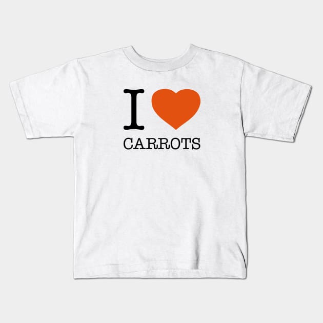 I LOVE CARROTS Orange Heart Kids T-Shirt by eyesblau